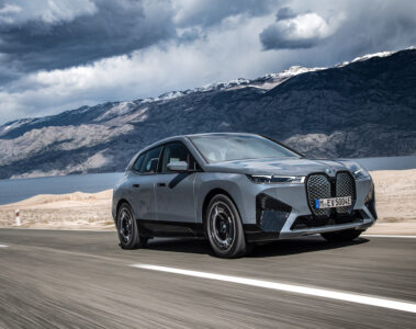 BMW iX electric SUV front moving - EVs Unplugged