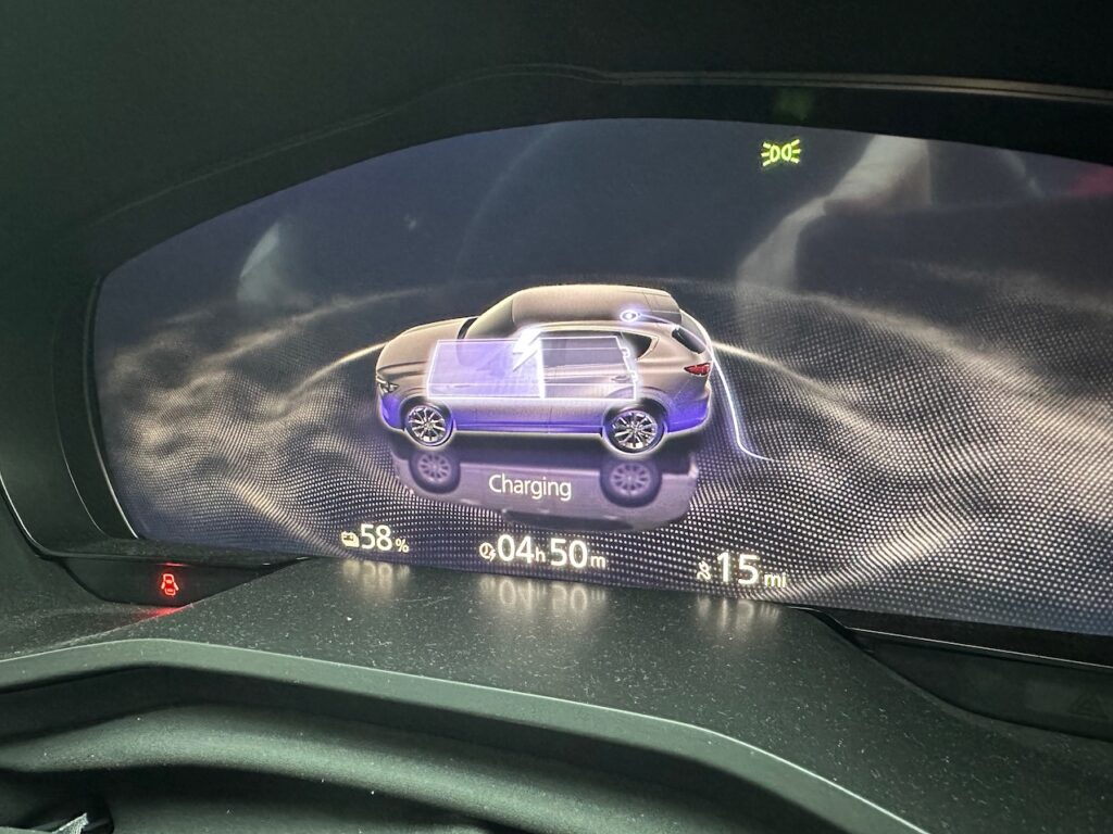 Mazda CX60 PHEV charging screen