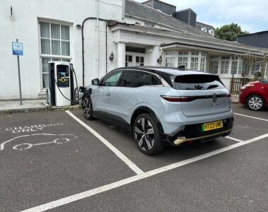 Renault Megane EV charging at hotel