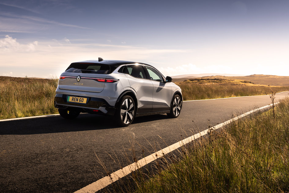 Grey Renault Megane E-Tech parked