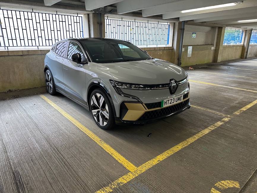 Renault Megane E-Tech front grey parked