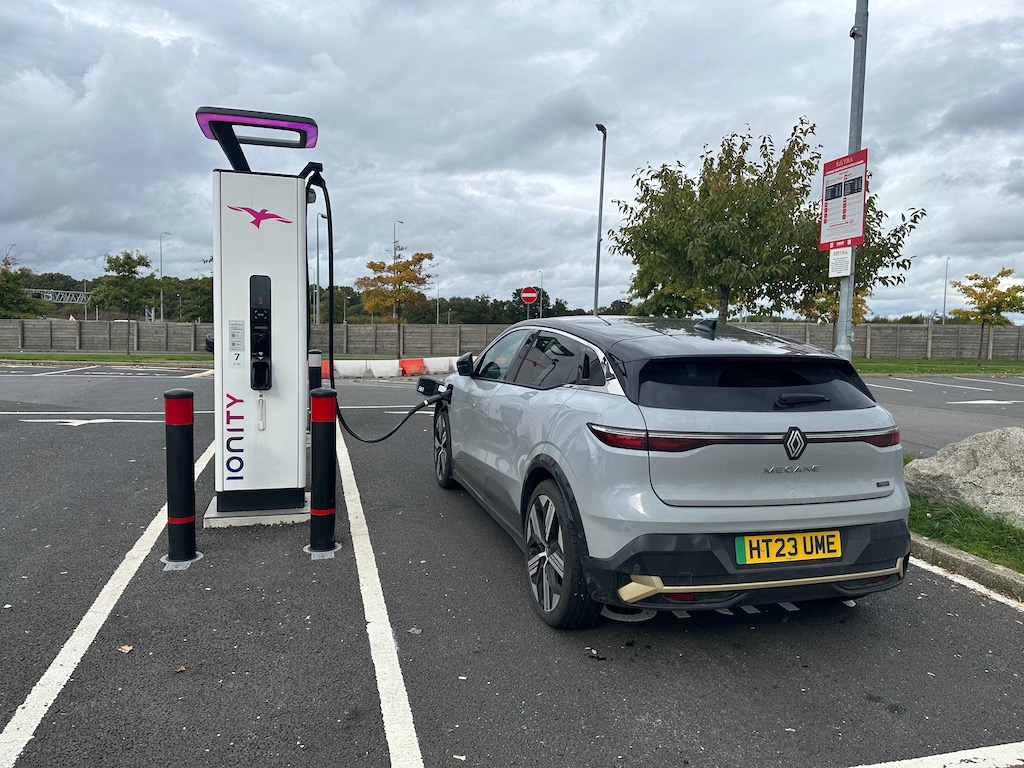  Renault Megane E-tech charging at Ionity charger