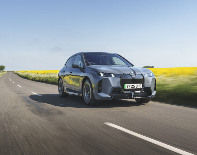 BMW iX front three-quarters driving