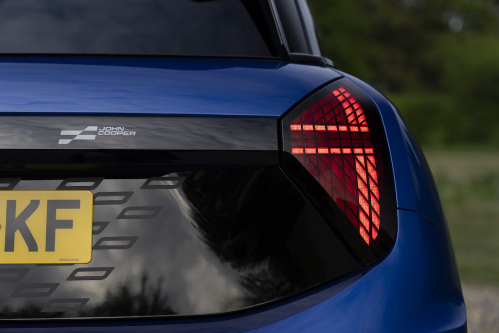 Blue Mini Cooper JCW rear light
