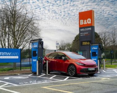 EV charging outside B&Q