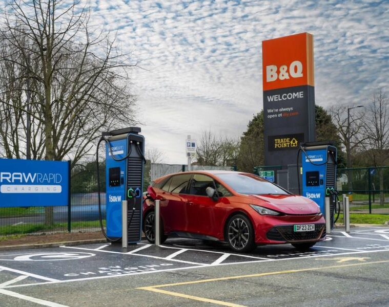 EV charging outside B&Q
