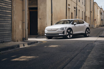 Polestar 2 white parked