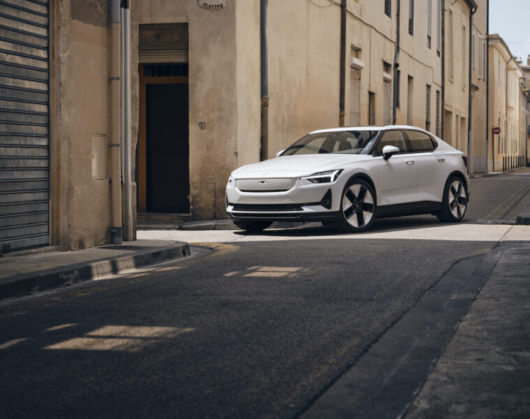 Polestar 2 white parked