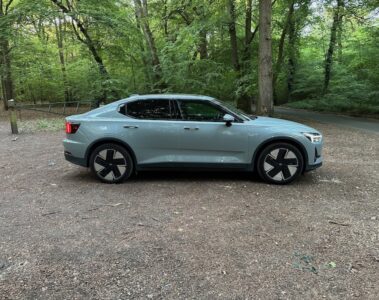 Polestar 2 side on, parked