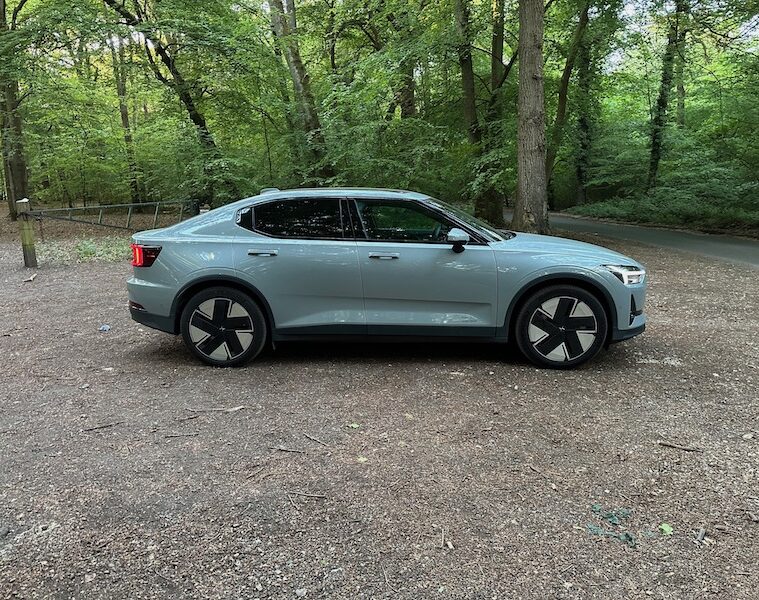 Polestar 2 side on, parked