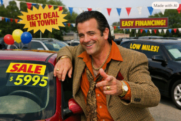 Smarmy used car salesman